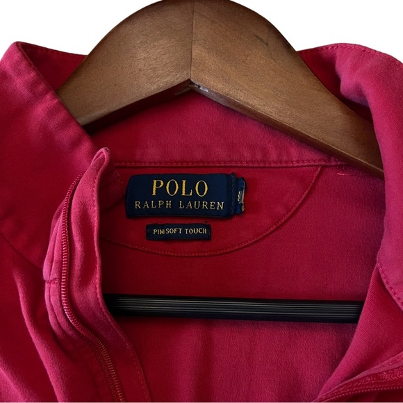 POLO RALPH LAUREN PIMA COTTON TRACK SUIT TOP JACKET 1/4 ZIP SHIRT PONY LOGO MED - Picture 4 of 5